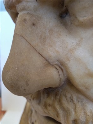 Lot 374 - A Roman marble portrait bust of Sophocles