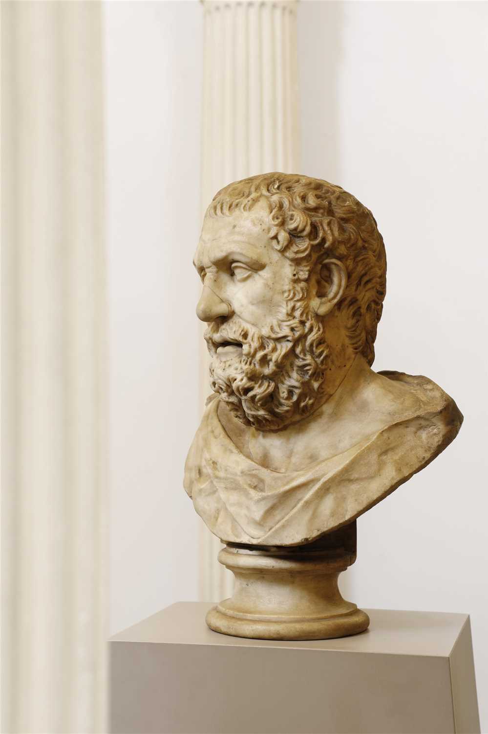 Lot 374 - A Roman marble portrait bust of Sophocles