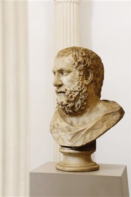 Lot 374 - A Roman marble portrait bust of Sophocles