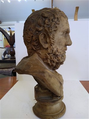 Lot 374 - A Roman marble portrait bust of Sophocles