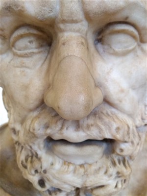 Lot 374 - A Roman marble portrait bust of Sophocles