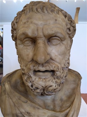 Lot 374 - A Roman marble portrait bust of Sophocles