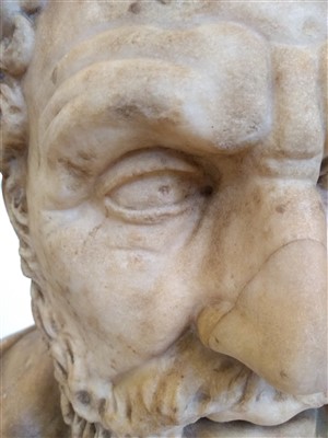 Lot 374 - A Roman marble portrait bust of Sophocles