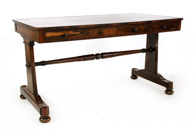 Lot 254 - A large Rosewood George IV two drawer library table