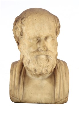 Lot 216 - An Italian carved marble bust of Socrates