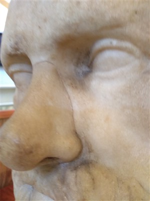 Lot 216 - An Italian carved marble bust of Socrates