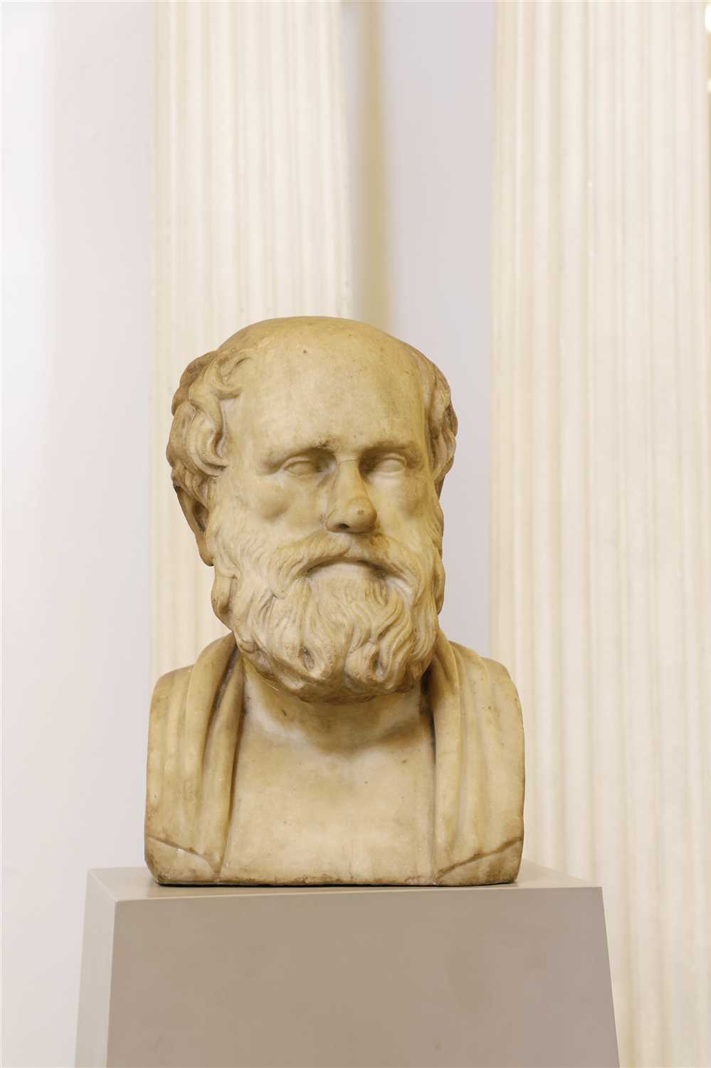 Lot 216 - An Italian carved marble bust of Socrates
