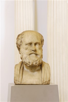 Lot 216 - An Italian carved marble bust of Socrates