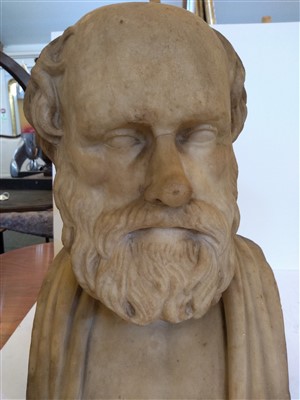 Lot 216 - An Italian carved marble bust of Socrates