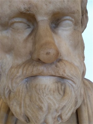 Lot 216 - An Italian carved marble bust of Socrates