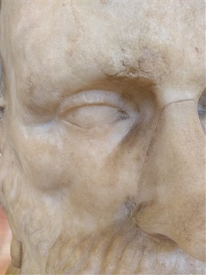 Lot 216 - An Italian carved marble bust of Socrates