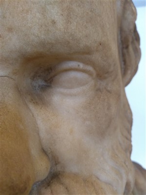 Lot 216 - An Italian carved marble bust of Socrates