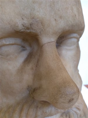 Lot 216 - An Italian carved marble bust of Socrates