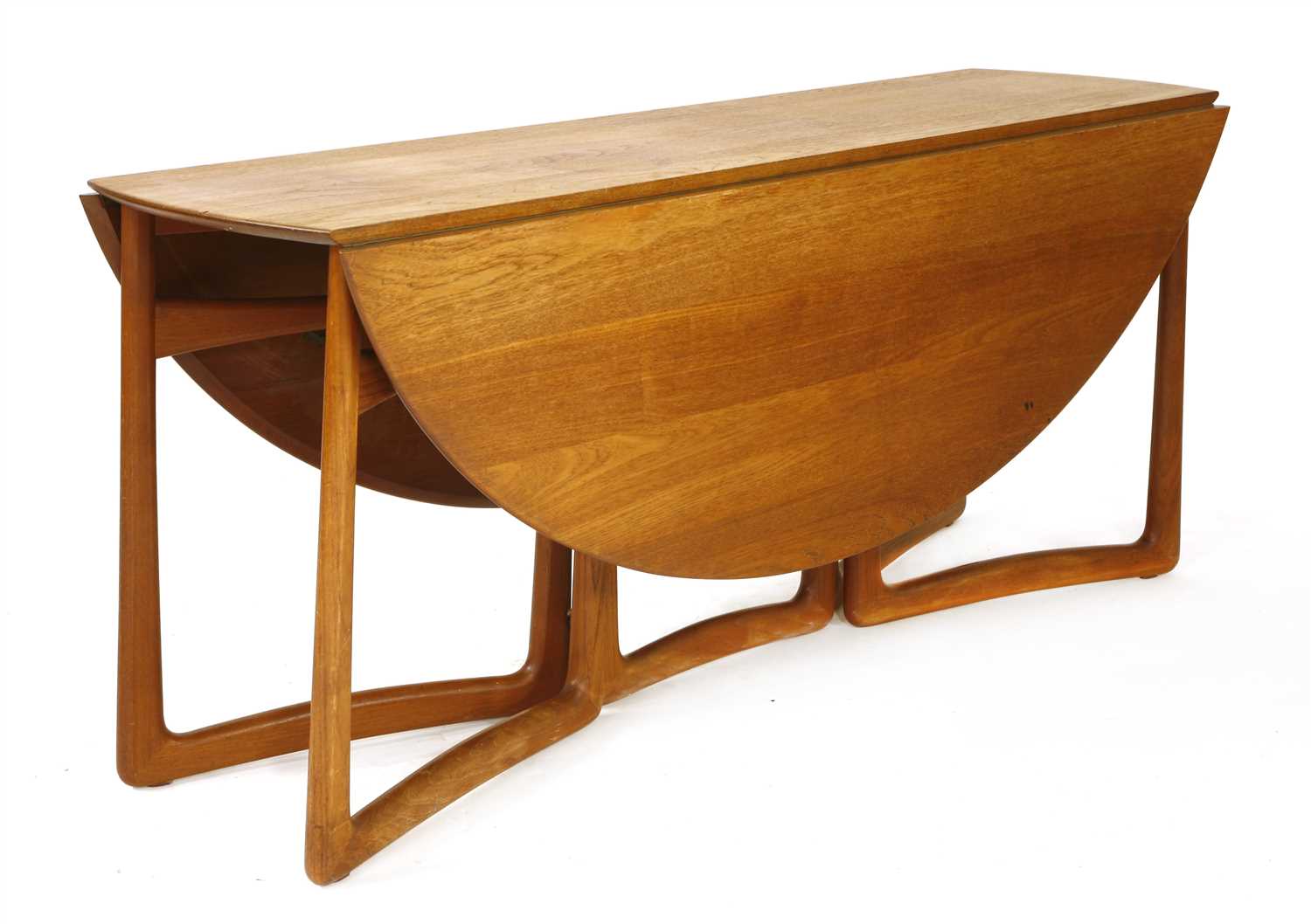 Lot 281 - A Danish teak drop-leaf dining table