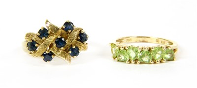 Lot 11 - A seven stone sapphire ring