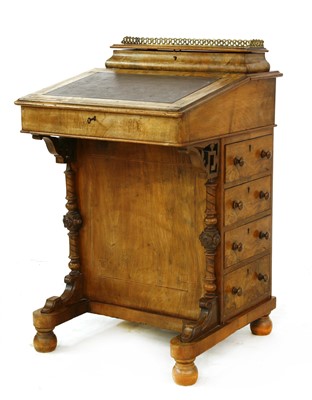 Lot 243 - A late 19th century inlaid mahogany Davenport