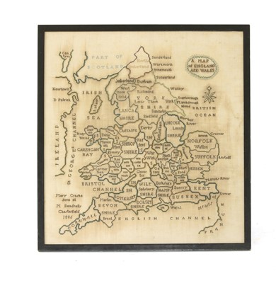 Lot 218 - A George III `Map of England and Wales' sampler