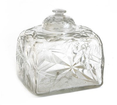 Lot 354 - An Irish cut-glass tea caddy and cover