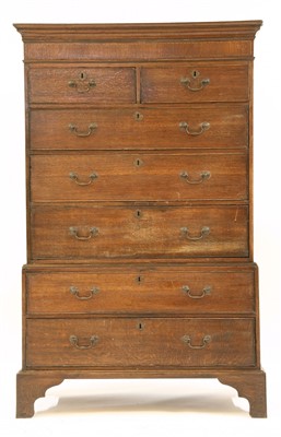 Lot 235A - An 18th century oak tallboy