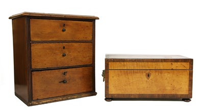 Lot 143 - A George III satinwood tea caddy