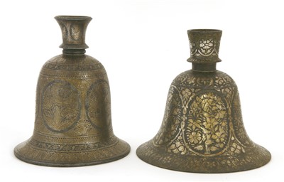 Lot 329 - Two bidri hookah bases