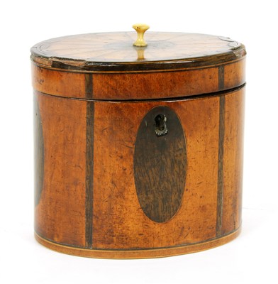 Lot 107 - A George III satinwood tea caddy