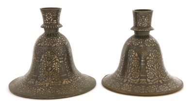 Lot 339 - Two bidri hookah bases