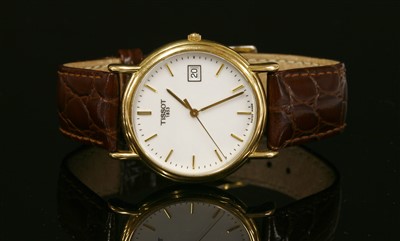 Lot 630 - A gentlemen's 18ct gold Tissot 1853 quartz strap watch, c.2004
