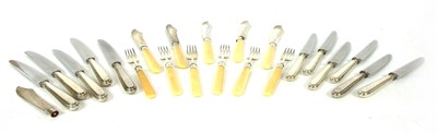Lot 49A - A collection of silver handled table knives