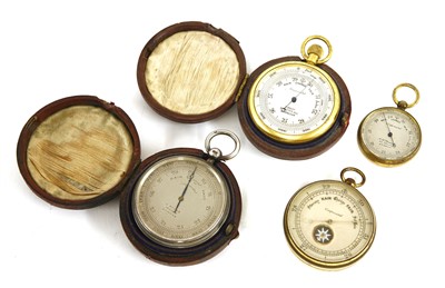 Lot 181 - Four pocket barometers