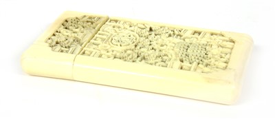 Lot 57 - A Chinese Canton ivory card case
