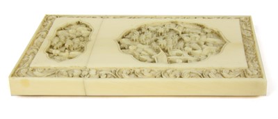 Lot 58 - A Chinese Canton ivory card case