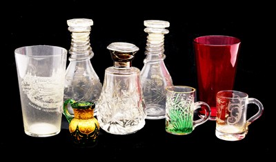Lot 53 - A pair of late Georgian glass miniature decanters