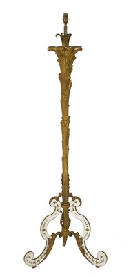 Lot 127 - A plaster and mirrored standard lamp