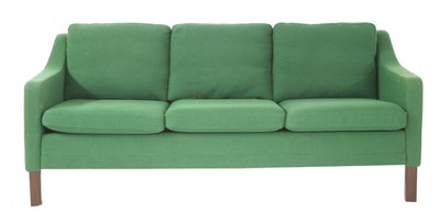 Lot 53 - A Danish green wool three-seater sofa