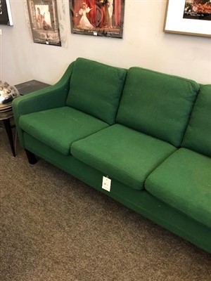 Lot 53 - A Danish green wool three-seater sofa