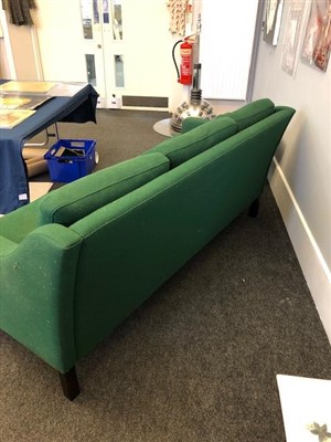 Lot 53 - A Danish green wool three-seater sofa
