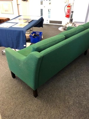 Lot 53 - A Danish green wool three-seater sofa