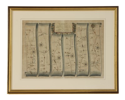 Lot 225 - Five hand coloured John Ogilby 'Road from London to Barwick' road maps