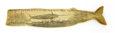 Lot 204 - A scrimshawed whalebone plaque