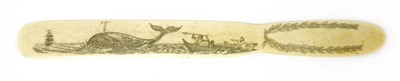 Lot 138 - A scrimshawed whalebone page turner