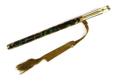 Lot 452 - A Japanese tortoiseshell, ivory and white metal-mounted trousse set