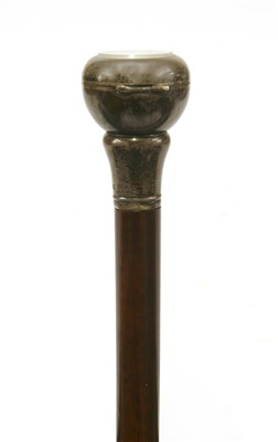 Lot 158 - A George V silver and snakewood gadget walking stick by Brigg of London
