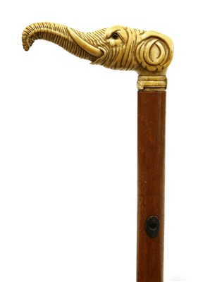 Lot 161 - An ivory and malacca walking stick