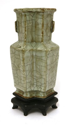 Lot 33 - A Chinese Guan-type double vase