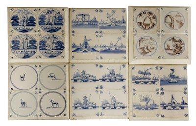 Lot 337 - Twenty-four delft blue and white tiles