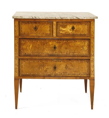 Lot 346 - A Continental fruitwood and parquetry commode chest