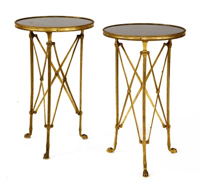 Lot 30 - A pair of Regency-style gilt metal occasional tables