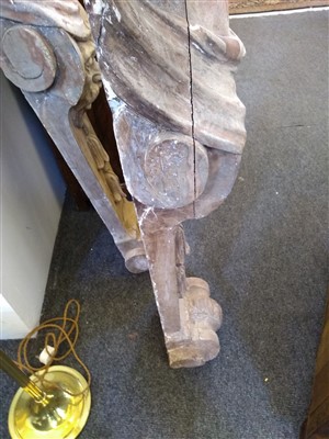 Lot 367 - A pair of carved wood caryatid brackets