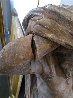 Lot 367 - A pair of carved wood caryatid brackets